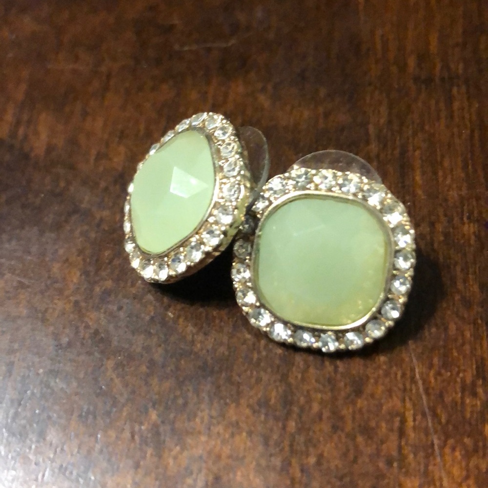 Sea foam colored gemstone earrings